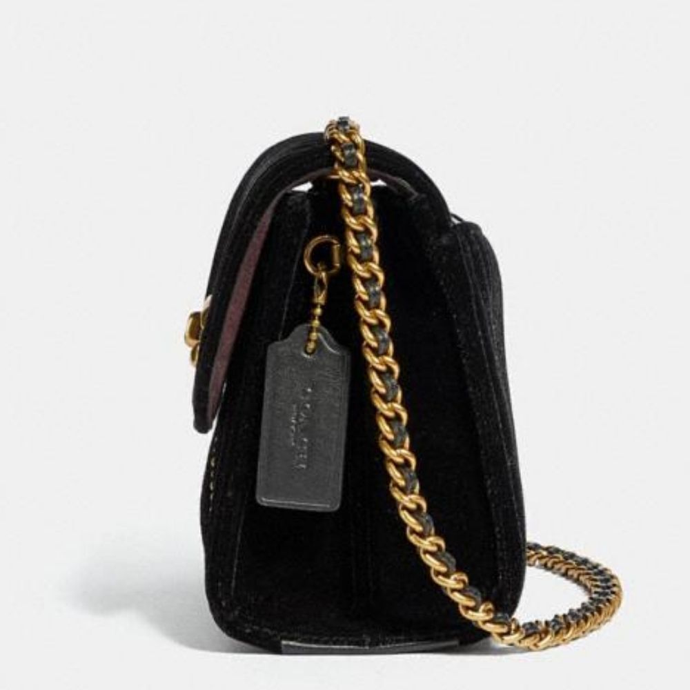 COACH RETAIL Velvet Deep Purple Quilted Studded Turnlock Bag - Picture 5 of 16